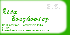 rita boszkovicz business card